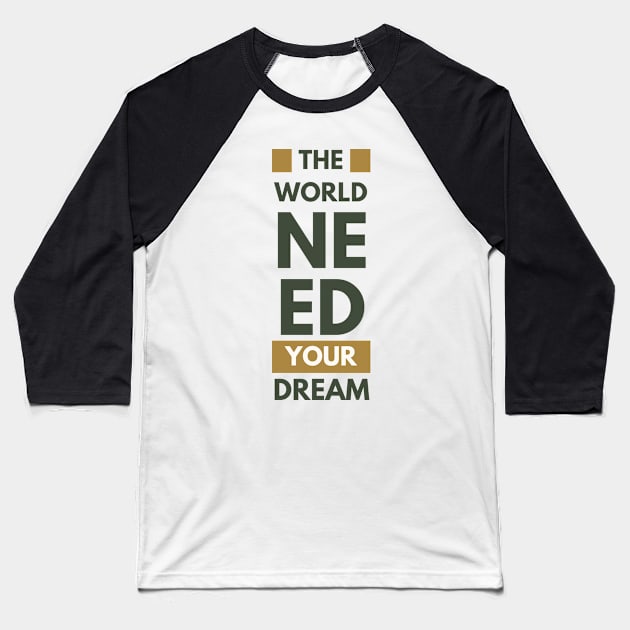 Dark Green and Brown Bold Typographic Baseball T-Shirt by ACH PAINT